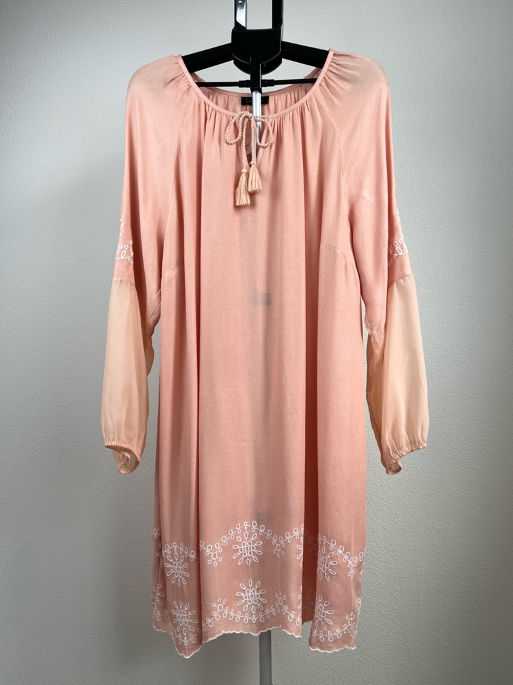 Jessica Simpson Boho Embroidered Peasant Dress 2X Plus Size Festival Flowy Beach